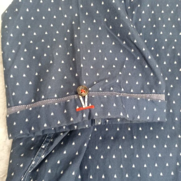Ted Baker London Men's Mini Boat Embroidered Shirt Size 4 Navy Blue Short Sleeve - Picture 9 of 9